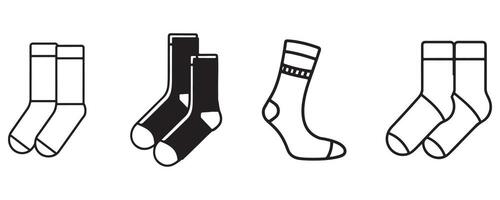 Socks Design Set Outline Vector On White Background