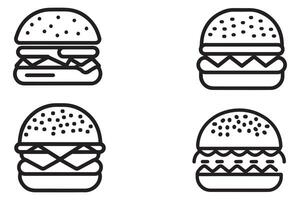 hamburguesa conjunto vector diseño en blanco antecedentes ilustración