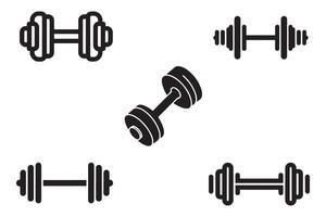 Dumbbell Vector Set Vector Design On White Background illustration