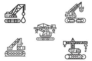 Crane Icon Set Vector Design On White Background illustration