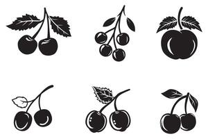 cerezas icono vector