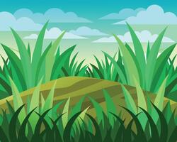 Green grass nature design elements vector illustration