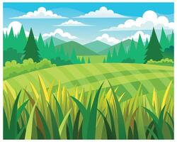 Green grass nature design elements vector illustration