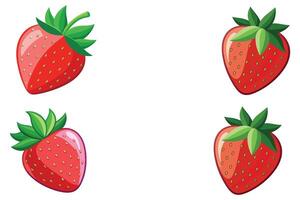 Strawberry flat vector illustration on white background