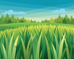 Green grass nature design elements vector illustration