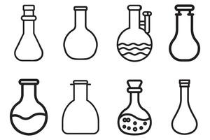 Test tube black vector icon set vector on white background stock illustration