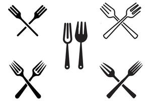 Spoons and forks set vector on white background stock illustration