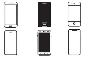 Smartphone outline vector on white background illustration