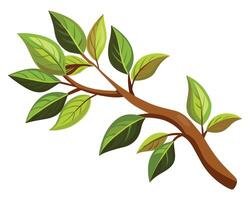 árbol rama con hoja en un blanco antecedentes vector ilustración