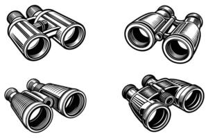 Binoculars flat vector illustration on white background