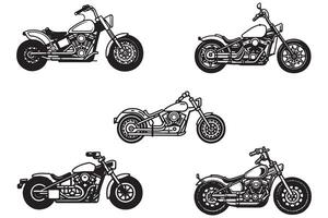 Chopper Motorcycle outline vector on white background illustration