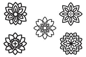 Simple Mandala Element A Flower Pattern Vector Design