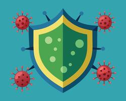 Vector Guard Green Shield Icon antivirus on a white background Vector illustration