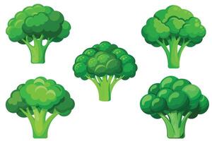 Broccoli Vegetable Food Vector Symbol Emoticon Design illustration