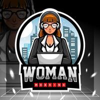 International women's day mascot. esport logo design. Vector illustration