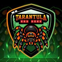 rojo rodilla tarántula mascota. deporte logo diseño vector