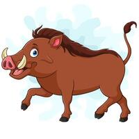 Cartoon warthog isolated on white background vector