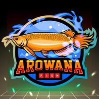 Golden arowana mascot. esport logo design vector