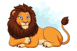 Cartoon lion isolated on white background vector