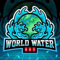 World water days mascot. esport logo design vector