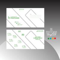 Green Colored Vector Postcard Design