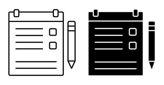 Linear icon. Tablet with clip for sheet of paper. Tablet for keeping list, list of important things to do. Completing assignments. Simple black and white vector