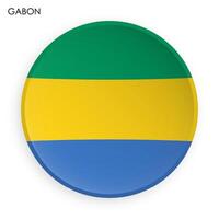 GABON flag icon in modern neomorphism style. Button for mobile application or web. Vector on white background