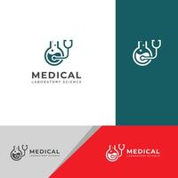 Creative Medical laboratory science logo design vector