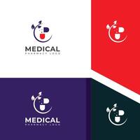 creativo médico farmacia logo diseño vector modelo.