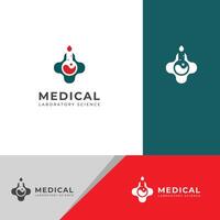 Creative Medical laboratory science logo design vector