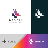 creativo moderno médico logo diseño. vector