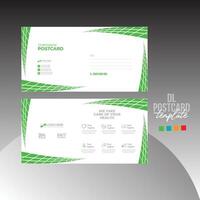 Green Colored Vector Postcard Design