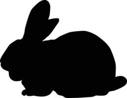 Silhouette of a rabbit full body illustration vector