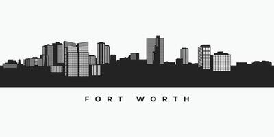 Fort worth city skyline silhouette illustration in vector