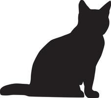 Silhouette of a cat full body illustration vector