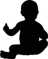 Silhouette of children full body illustration vector