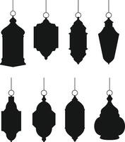 Set of arabic lantern silhouette for ramadan kareem vector