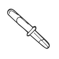 A pipette dropper hand drawn outline doodle icon. Medical pipette as laboratory testing concept vector sketch illustration