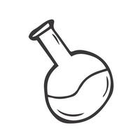 Vector hand drawn flask outline doodle icon.