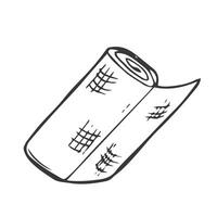 Doodle medical bandage vector sketch