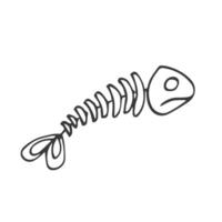 fish skeleton doodle icon sketch vector