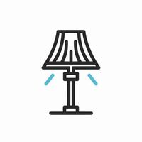 Lamp icon in flat style. Table lamp vector illustration on white isolated background