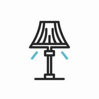 Lamp icon in flat style. Table lamp vector illustration on white isolated background