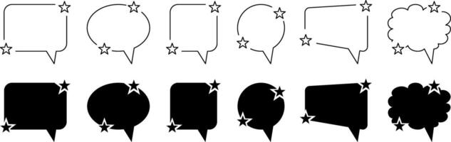 collection of conversation bubble frames, comment and message borders. cartoon style vector for poster, banner, web, social media. design can be edited