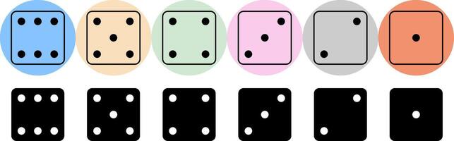 simple dice icon collection. editable vector. design for app, web, poster. vector