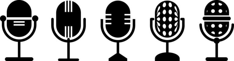 microphone icon silhouette collection. trendy and modern vector. silhouette design for app, web, poster. vector