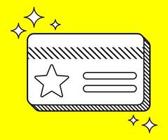 Membership Card Graphic Doodle Art Vector Illustration With Star Icon. Suitable for your design assets