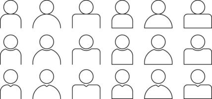 people icon set, line art vector. simple design for app, web. vector