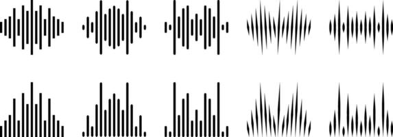 Sound Waves set icon. Isolated Simple and Modern Vector. Design can be edited. vector