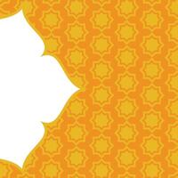 Islamic orange poster template with copy space. vector design with empty space for text and images.